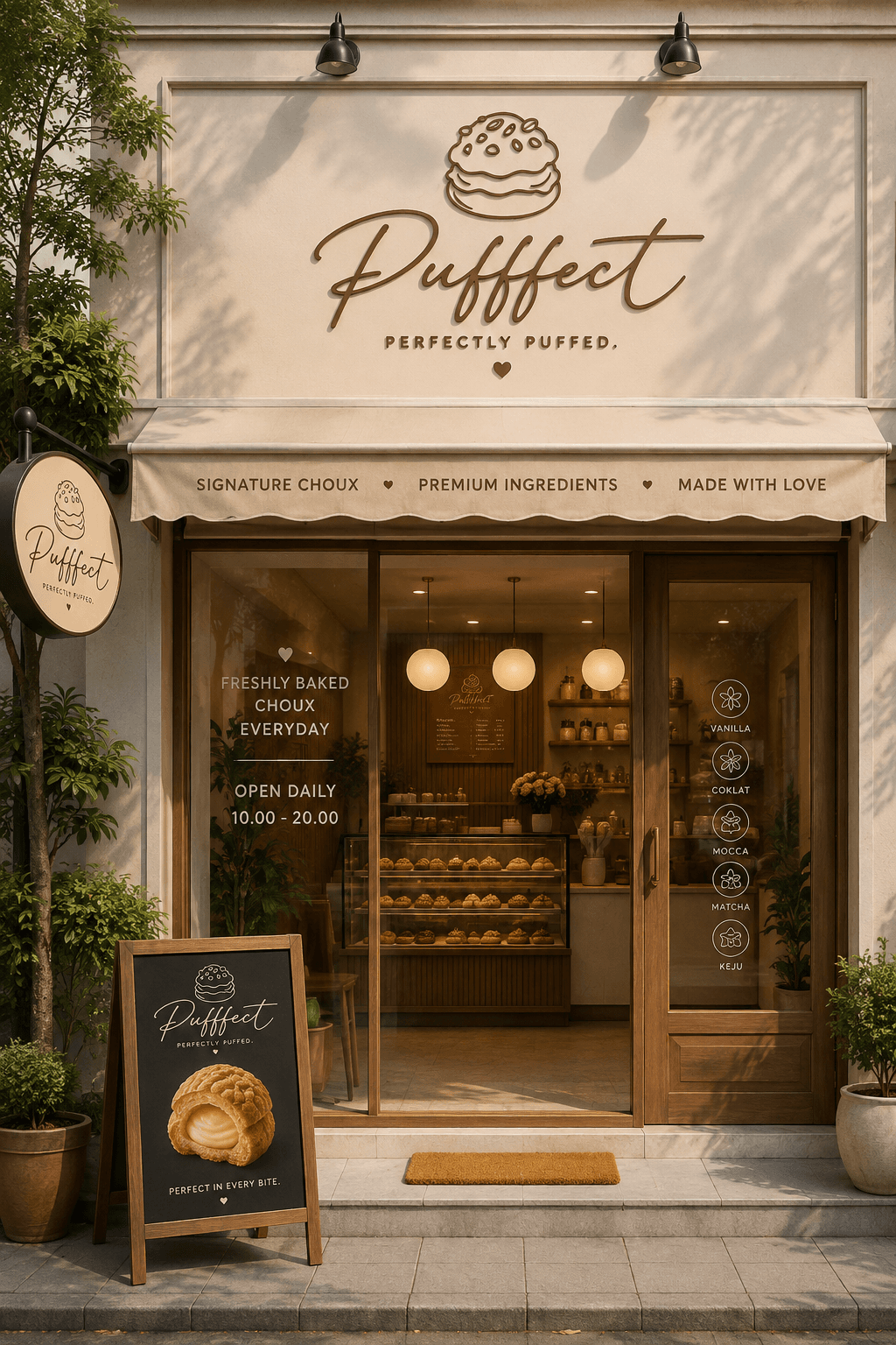 Fasad toko Pufffect di Rawamangun